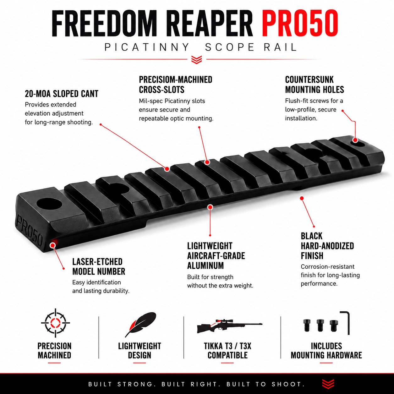 Amazon.com: DNZ Freedom Reaper Picatinny Rail for Tikka T3 and T3X